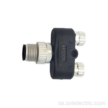 Y-connector M12 hane till 2 m8 kvinnlig